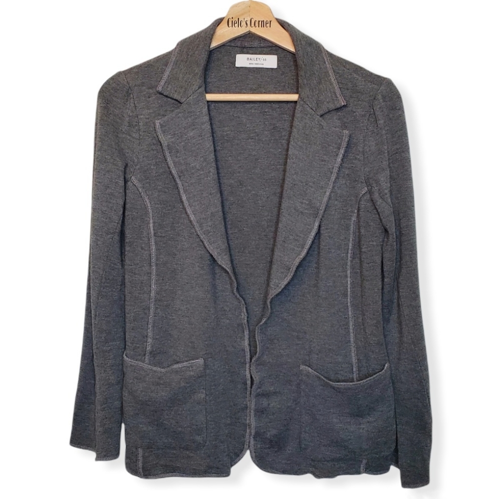 Bailey 44 Grey Open Front Jacket Blazer Small
